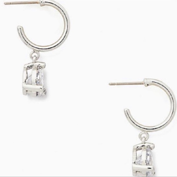 NWT ♠️ Kate Spade Crystal Drop Huggie Earrings - Picture 2 of 6
